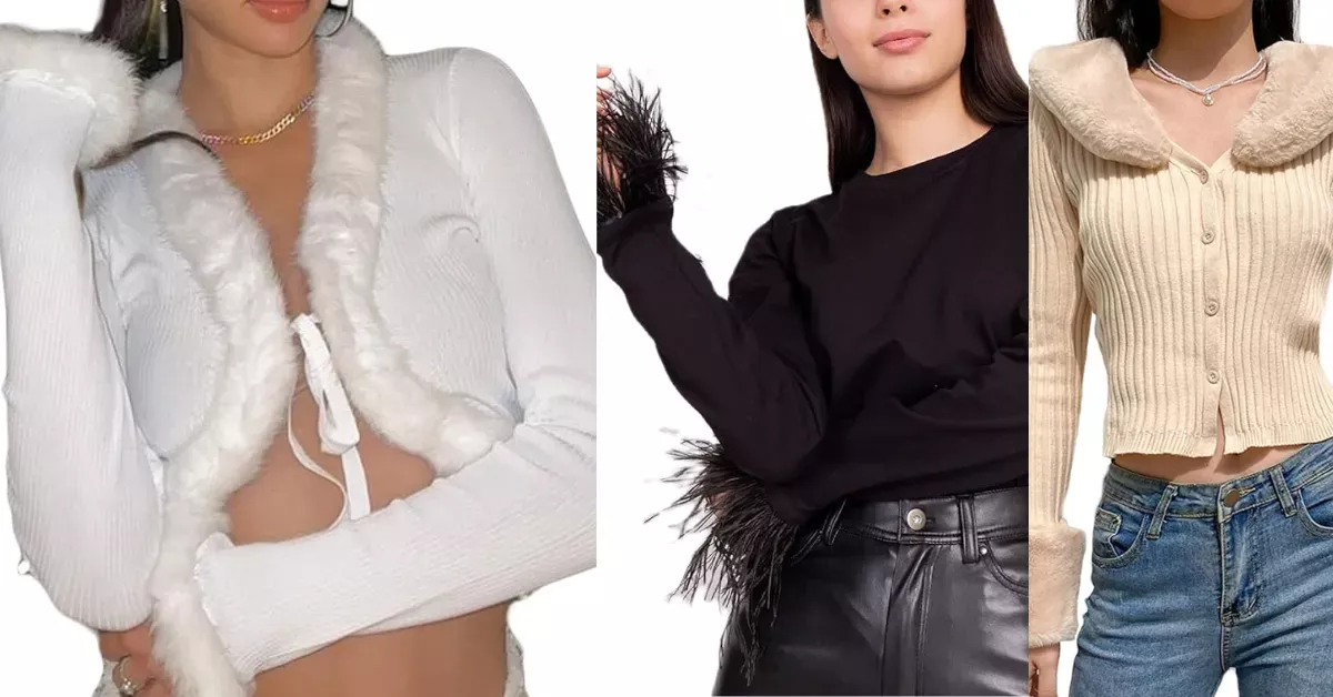 Long sleeve shirts with fur cuffs