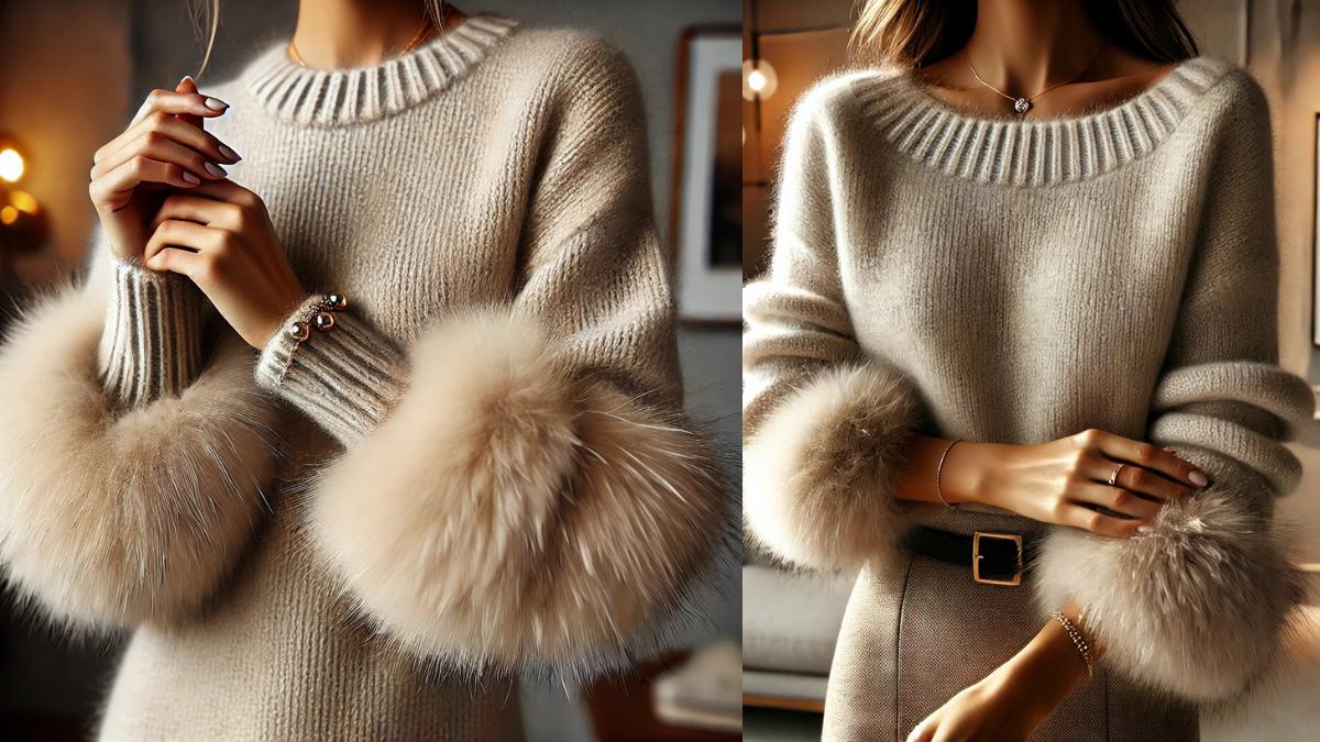 fur cuff sweater